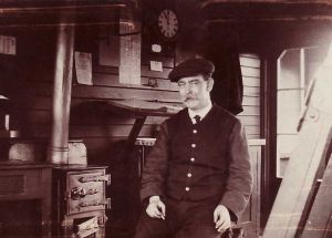 F Eric Rogers Father pictured in the Guiseley Signal Box  June, 1914 